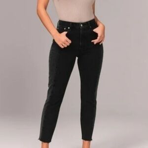 Abercrombie & Fitch Black The Mom High Rise Curve Love